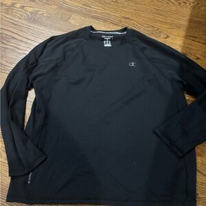 Mens Champion Long Sleeve PowerTrain Vapor Shirt size XL Black